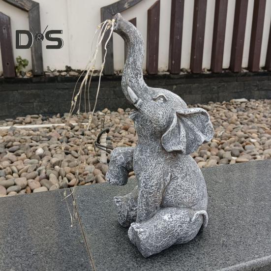 Садовая статуэтка слона на солнечных батареях, устойчивая к погодным условиям, дорожка для патио, светодиодная смоляная статуя слона, декоративная лампа, рождественский подарок