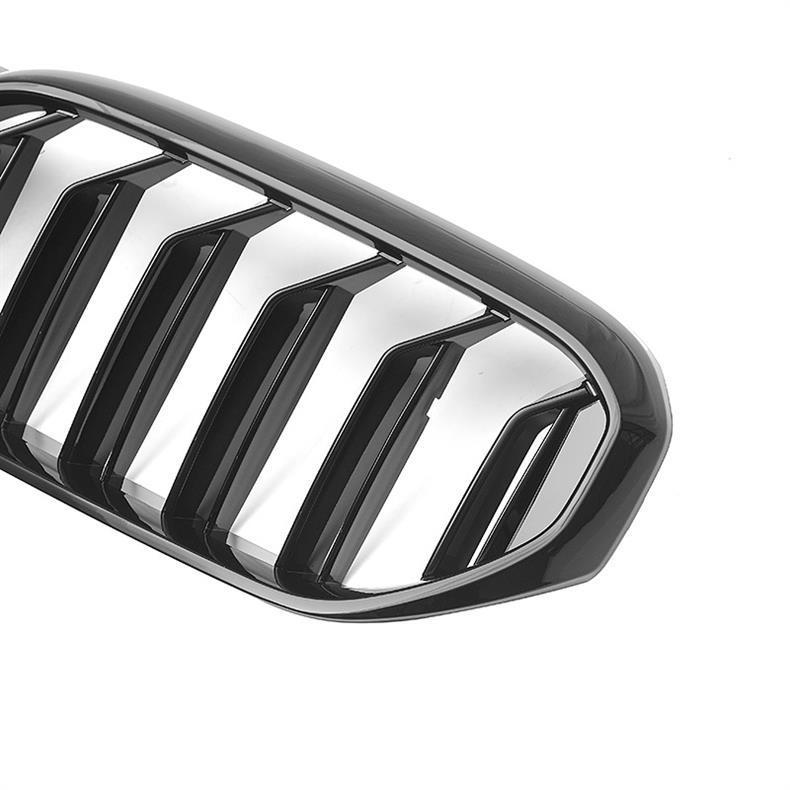 Подходит для BMW 5 серии G30 2021-2023: Двухлинейная ярко-черная решетка радиатора "ноздри"