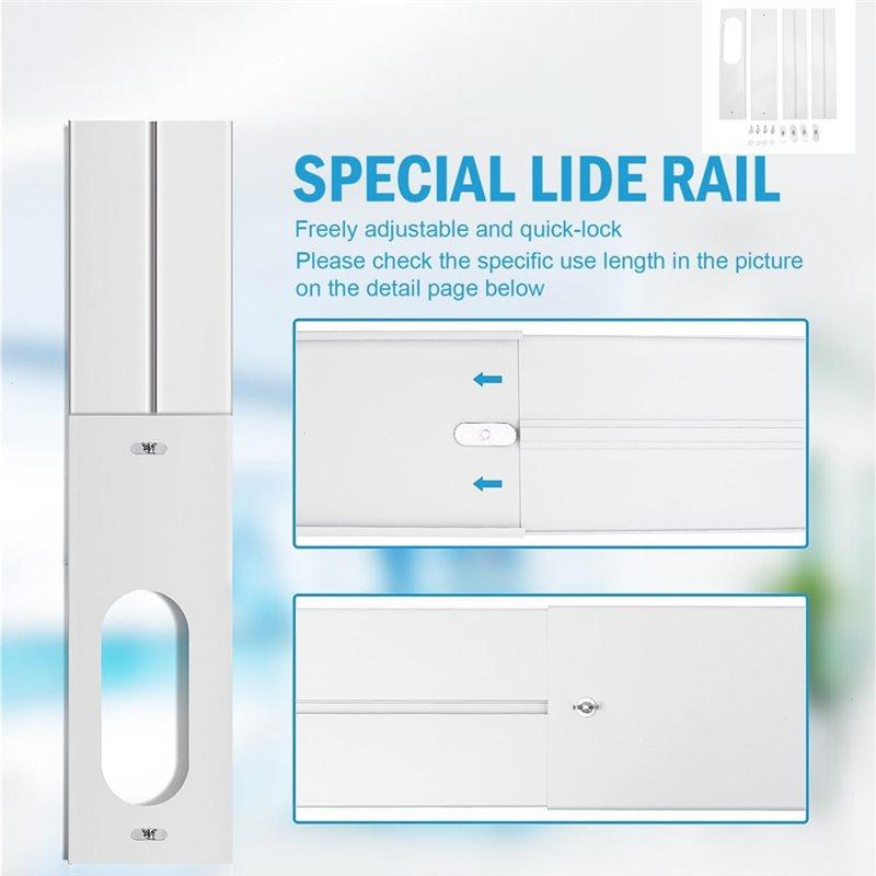 A02V-Adjustable Sliding Seal Window Kit 4PCS For Portable Air Conditioner For AC Exhaust Hose Easy Install No Drilling