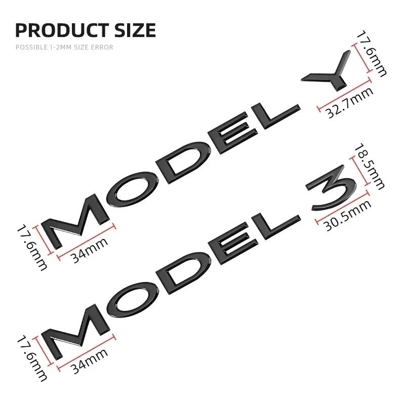 Car Sticker Tesla 3D ABS Chrome Rear Trunk Logo Emblem Badge Sticker Decal Accessory For Tesla Model 3 Y Accessories