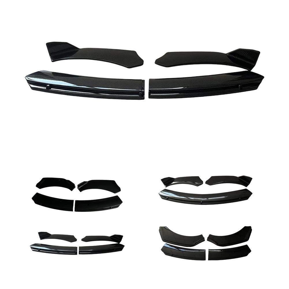 4 PCS Universal Car Front Bumper Lip Spoiler 4-Stage Front Bumper Fixed Front Lip Chin Splitter Front Body Shovel For Most Cars