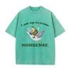 Vintage Acid Wash Tshirt Funny Frog Riding Goose Graphic Oversized Casual Short Sleeve Retro Streetwear Couple Tee