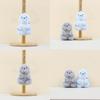 Charming Gray And Blue Gorilla Plush Toy Keychain For Bags And Backpack Accessories
