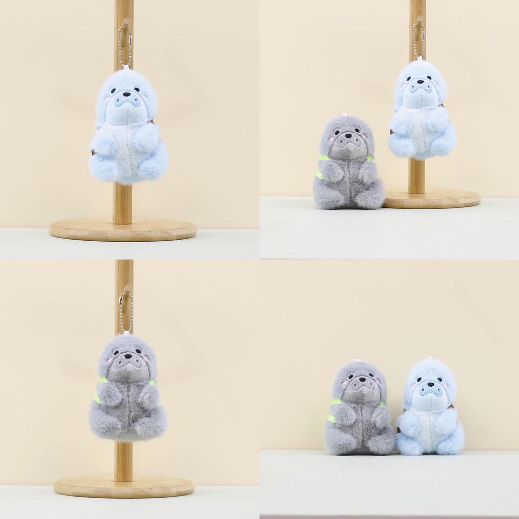Charming Gray And Blue Gorilla Plush Toy Keychain For Bags And Backpack Accessories