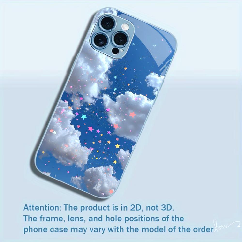 Кавайное Облако и Цветное Звездное Небо для чехла iphone 17 для coque iphone Чехол fundas Стекло для iPhone 17 16 15 14 13 12 pm Pro Plus