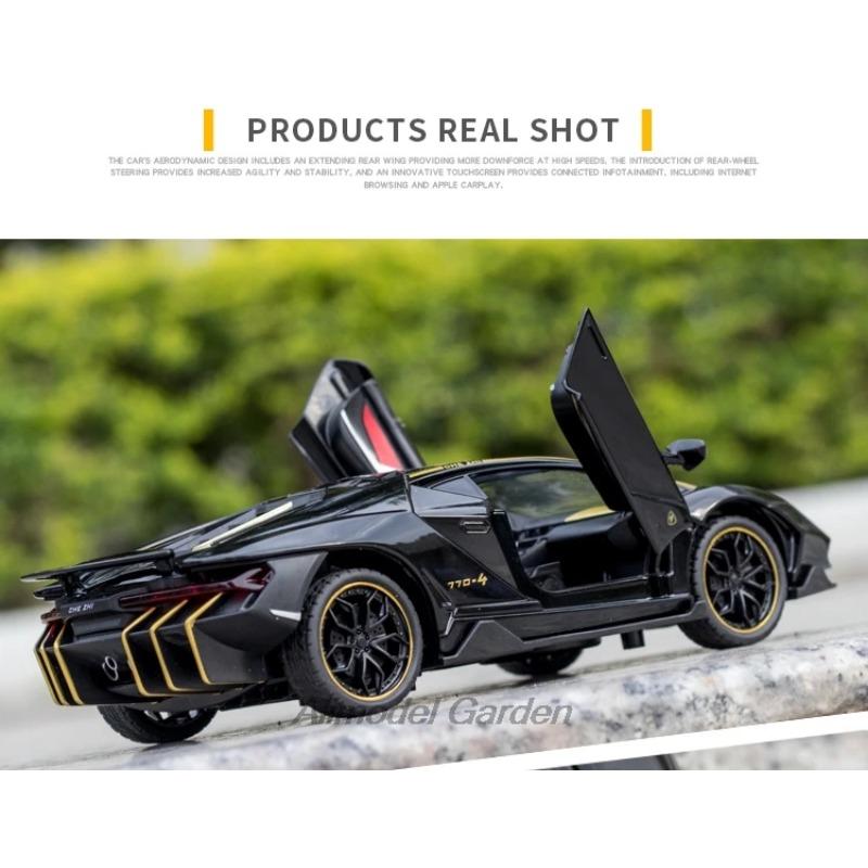 1/24 Lamborghini In League Car Sportive Diecast Sound Model & Light Pull Back Car Toy for Children's Hot Wheel LP770