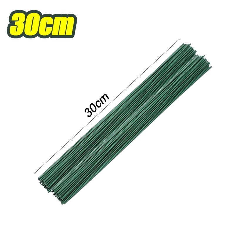 50/100 шт. Искусственный зеленый стебель цветка для домашнего декора DIY Цветочный материал Ручные проволочные стебли Пластиковые железные палочки