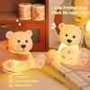 Мультяшный медведь Ночной светильник Мягкий свет без мерцания Питание от батареек Мягкий силиконовый