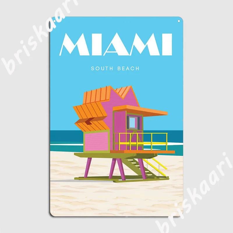 Miami 1 Metal Sign Club Bar Wall Decor Pub Create Tin Sign Poster