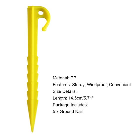 5 шт., крючок для палатки, пилообразный кол, устойчивый к атмосферным воздействиям, хорошая долговечность, удобный шип для защиты от истирания, для кемпинга