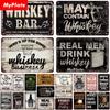 Real Man Whiskey Bar Brand Poster Vintage Tin Sign Beer Metal Sign Plaque for Pub Bar Decoration Man Cave Club Wall Decoration