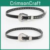 Belt Star Rhinestone Womens Casual Versatile Jeans Small Belt Leather