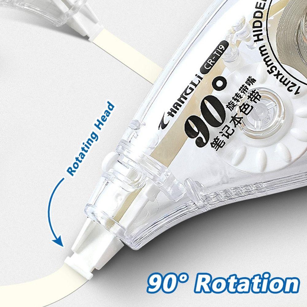 90° Rotation Hidden Correction Tape 12M Large Capacity Invisible Correction Tape Notebook