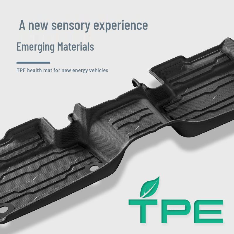 Экологичные ТПЭ коврики в салон автомобиля с ковриком в багажник и накладками на спинки сидений для Land Rover Discovery Sport 2018-2025.