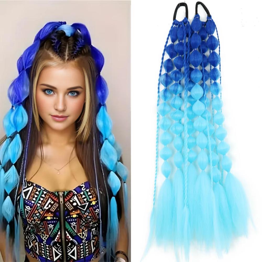 with Hair Tie Kids Bubble Ponytail Extension 20" Ombre Crazy Hair Day Accessories
