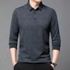 Весенне-осенние рубашки поло для мужчин, деловой кэжуал, эластичные поло, однотонные, с принтом, футболки с длинным рукавом