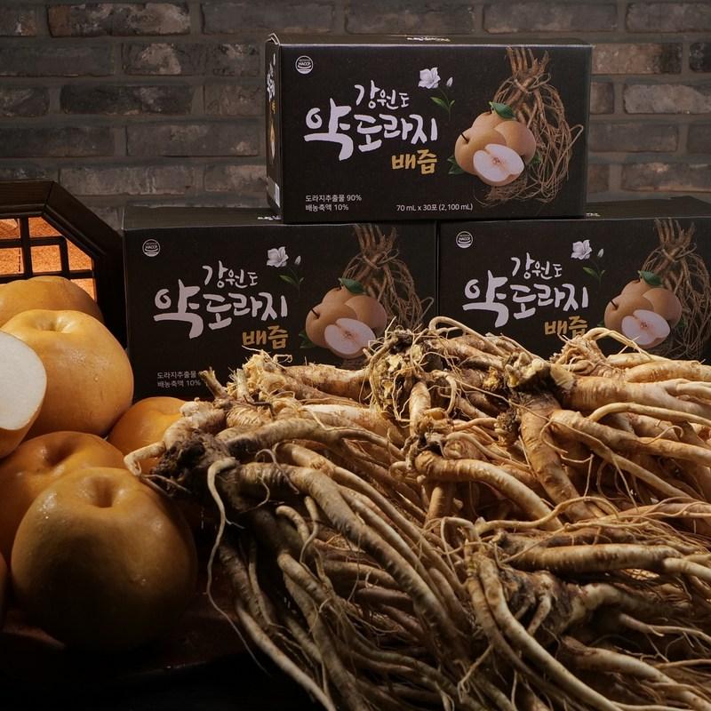 Gangwon-do Yakdoraji Pear Juice Bellflower Pear Juice 100% Natural, 2.1L, 4 Boxes