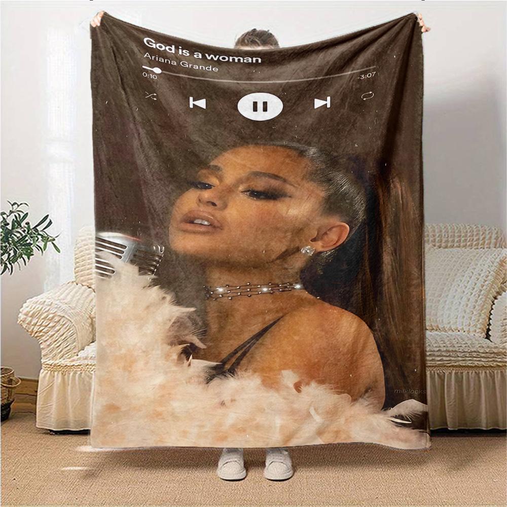 Ariana Grande'S Song Artwork Blanket Soft Throw Blanket For Home Bedroom Bed Sofa Travel Office Solid Christmas Blanket