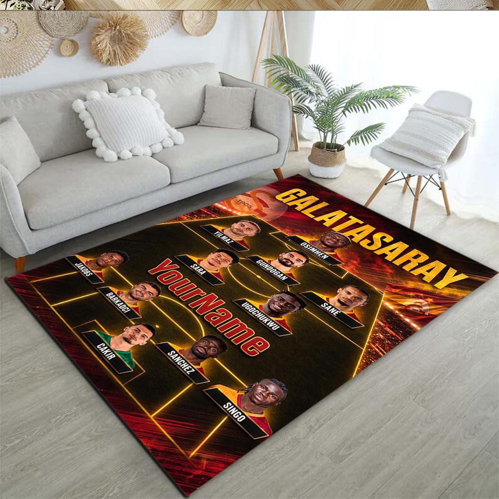 Galatasaray 324 Customize Your Name Floor Mat Suitable for Dormitory Entryway Hallway Game Room Antislip Carpet Decorate Offices