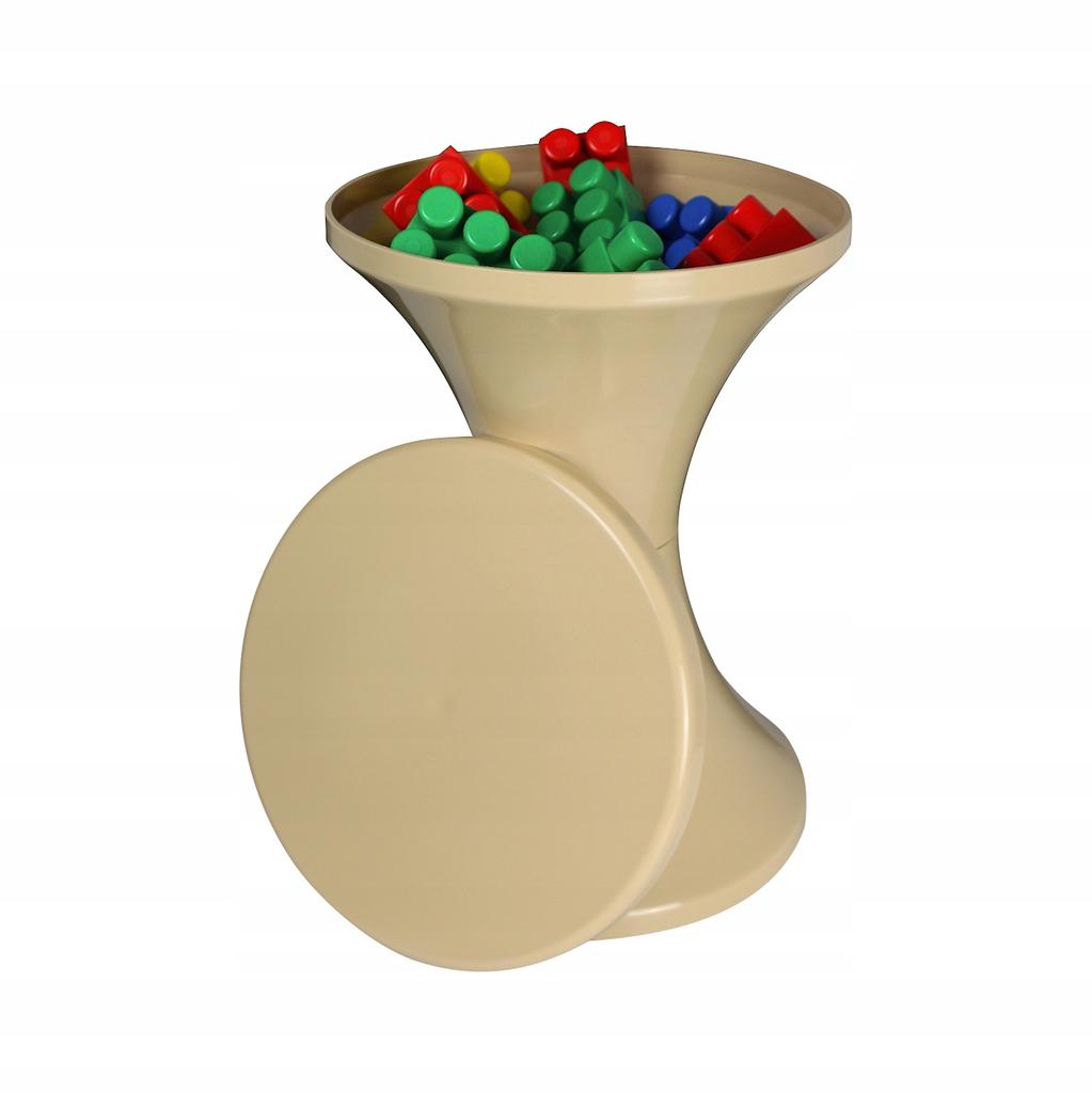 Plastic Hourglass Stool Polish Product Beige New