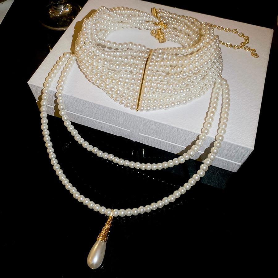 European and American Pearl Beaded Necklace, Simple and Exquisite Collarbone Chain, Light Luxury and High-end Versatile Necklace