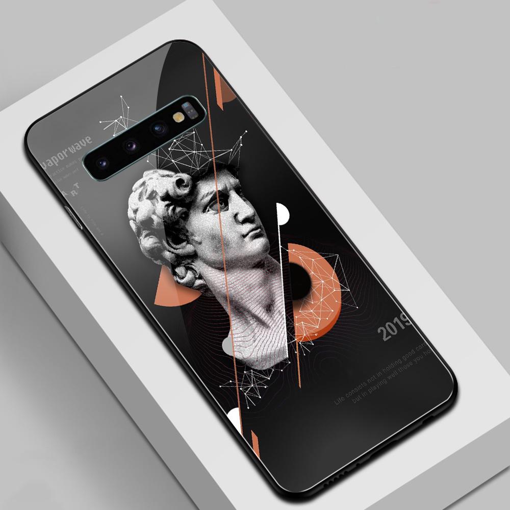 Чехол для samsung s22, стеклянная задняя крышка, чехол с изображением статуи для samsung Galaxy S8 S9 S10 S21 S20 Note 8 9 10 20 plus S10e ultra