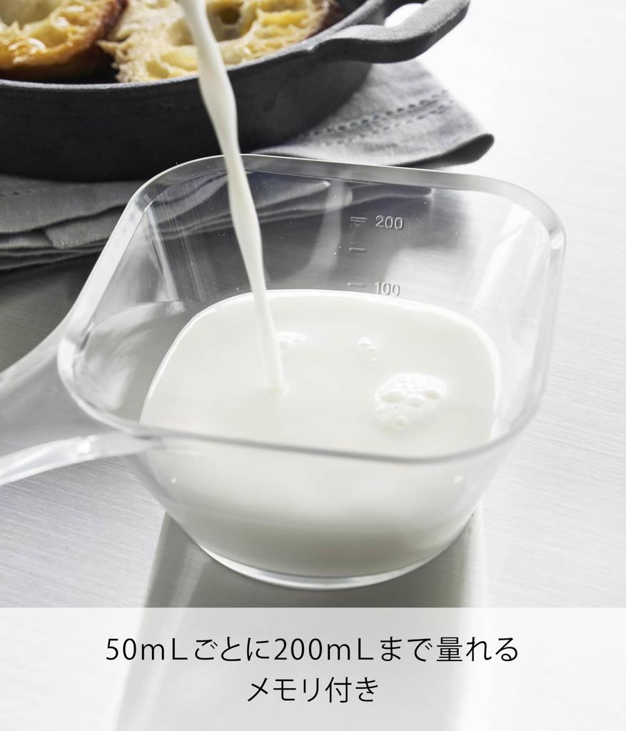 Миска для подготовки Yamazaki Tower, безопасная для микроволновой печи, легко моющаяся, с ручкой, маленькая, прозрачная, Ш18 х Г12 х В5,5 см, можно мыть в посудомоечной машине, с градуировкой, сделано в