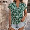 Женские модные повседневные летние блузки и рубашки с короткими рукавами и воротником-стойкой