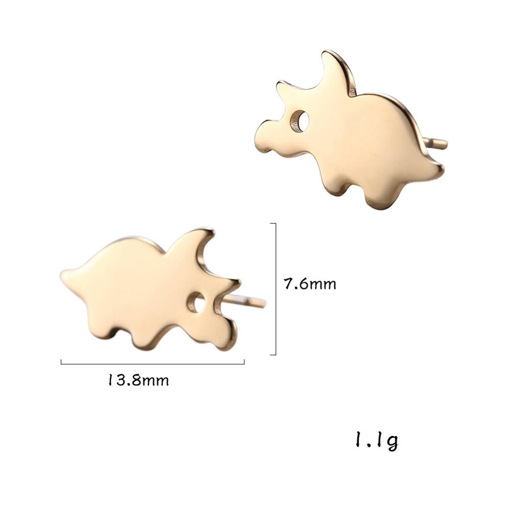 Xiaomi Skyrim Cute Animal Stud Earrings Flamingo Hedgehog Deer Chihuahua Rhinoceros Cat Fish Dog Paw Black Stainless Steel Earring Gift