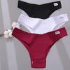 FINETOO 3Pcs Women Cotton Panties Sexy Thongs 6 Colors Underwear For Woman Low-Rise Underpant Bikini Briefs