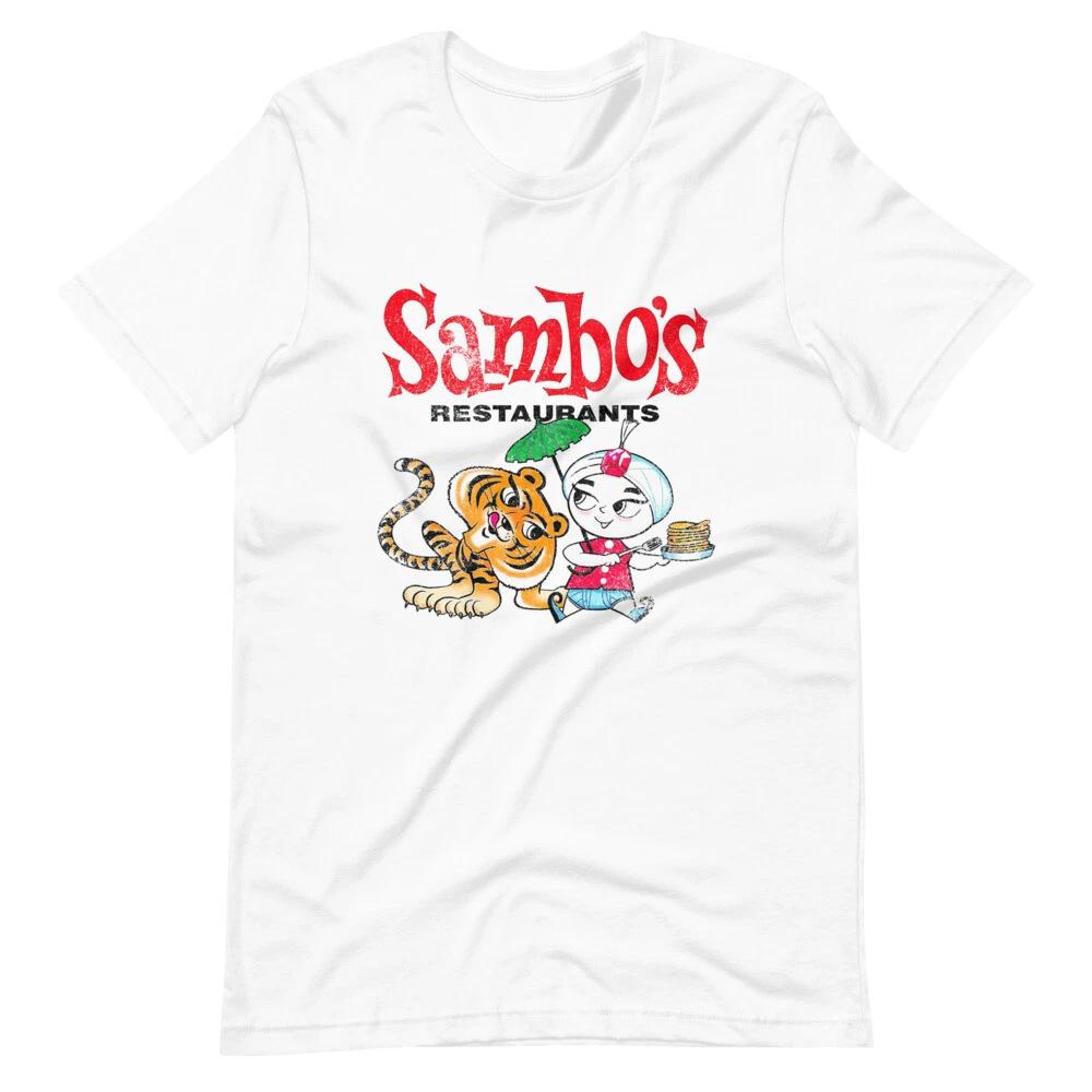 SAMBOS RESTAURANT Футболка с принтом Блины, Короткий рукав, Унисекс, 100% Хлопок, Мужские футболки, Топ