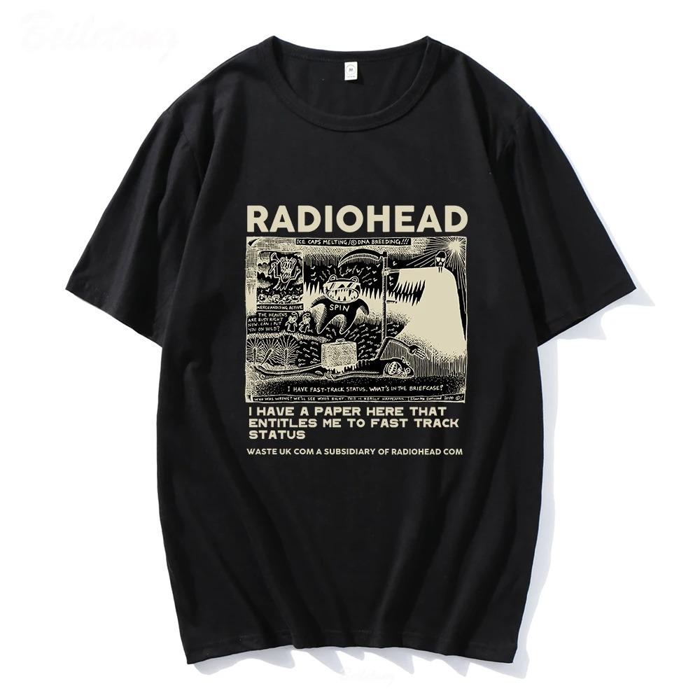 Radiohead Unisexs Vintage Classic TShirt North American Rock Boy HipHop Unisex 100 Cotton Loose Top Women And Unisex Tshirts