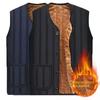 Men's Large Wool-Lined Suit with Velvet Vest, Middle-Aged & Elderly Thickened Cotton Waistcoat