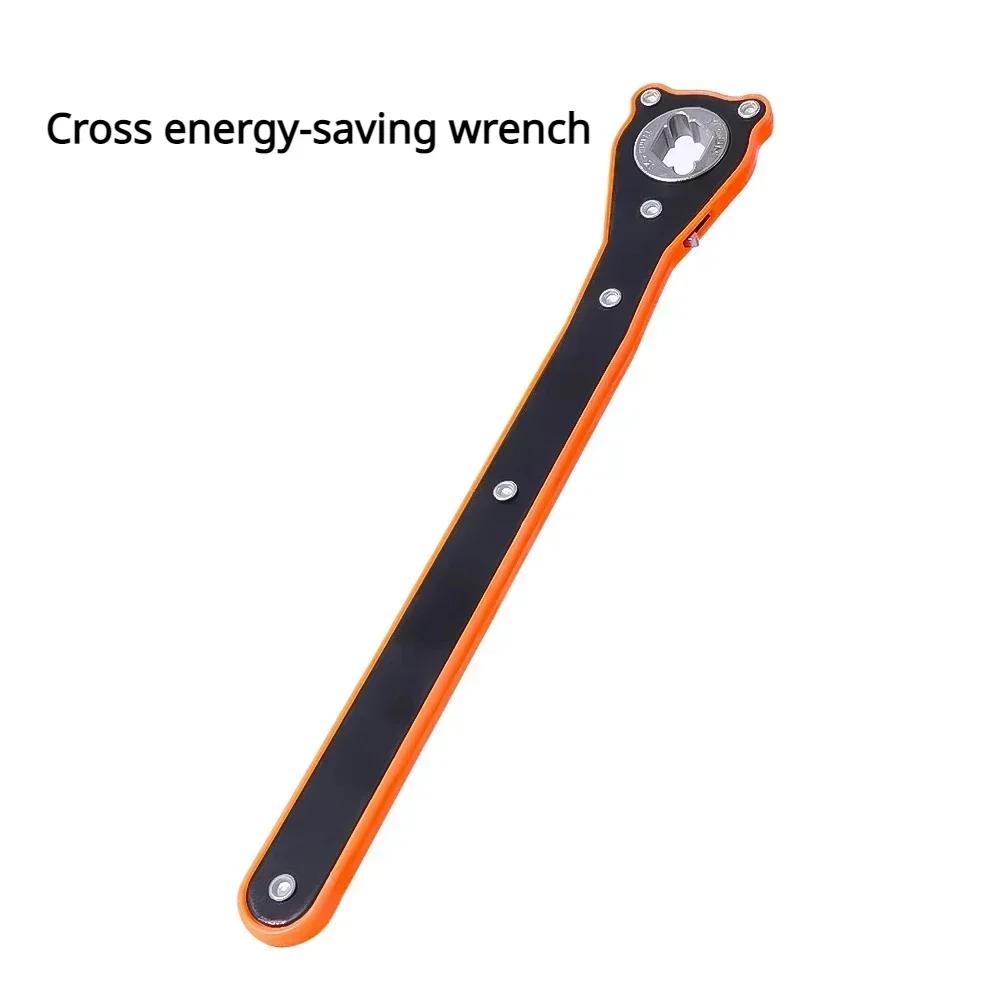 Универсальный автомобильный ключ с храповым механизмом, гаечный ключ для гаражных шин, ключ Phillips, инструмент для ремонта шин, домкрат для легковых автомобилей