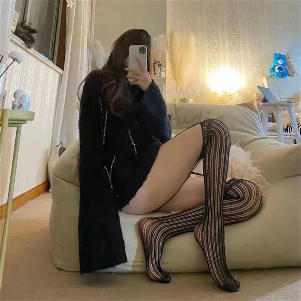 30 Styles Erotic Stockings With Garter Belt For Women Fishnet Pantyhose Plus Size Thigh High Socks Sexy Lingerie