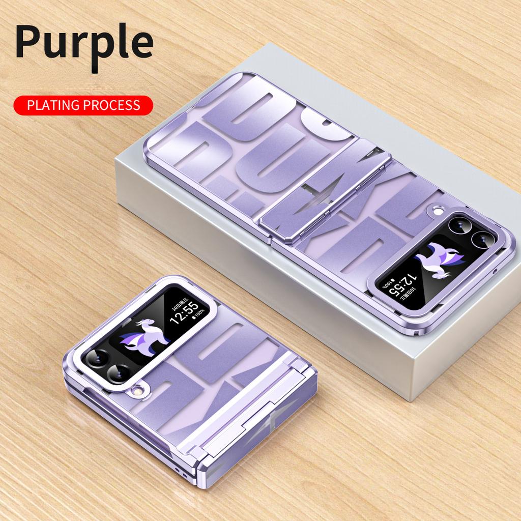 Роскошный чехол для телефона с покрытием Phanton для Samsung Galaxy Z Flip 4 3 Flip4 Flip3 5G, прозрачный защитный чехол на петлях