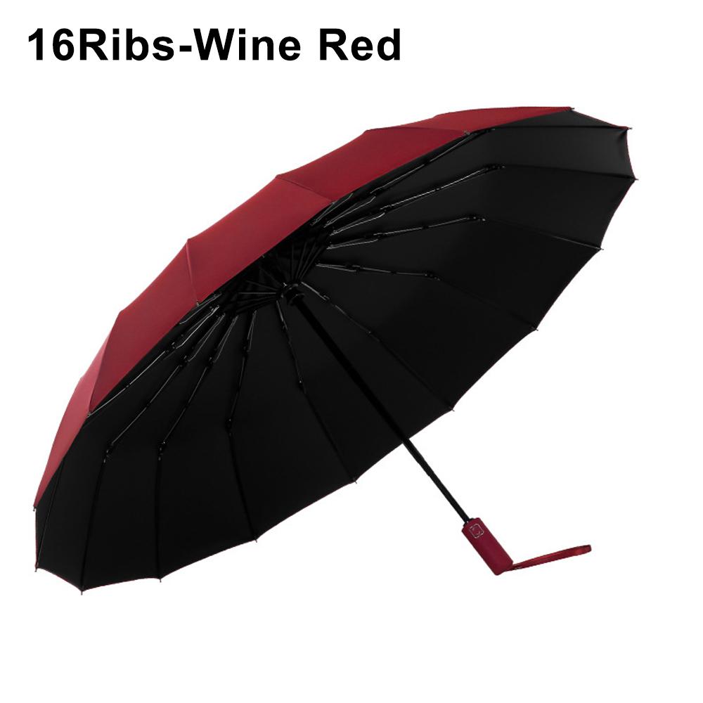 16Ribs Large Strong Fully Automatic UV Umbrella Folding Rain Men Women Luxury Business Male Umbrella Windproof