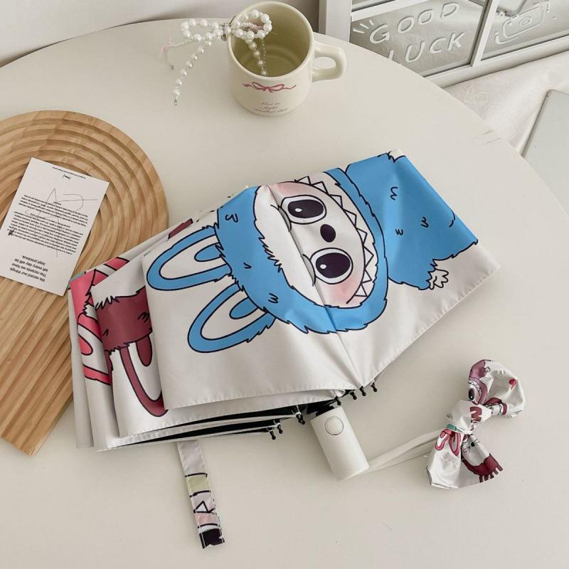 Bubble Mate labubu виниловый солнцезащитный козырек солнцезащитный крем от дождя и солнца двойного назначения складной бытовой зонт