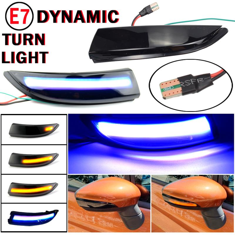Dynamic LED Turn Signal Light Flowing Side Wing Rearview Mirror Blinker Indicator For Ford Fiesta Mk7 2008-2017 For Ford B-Max