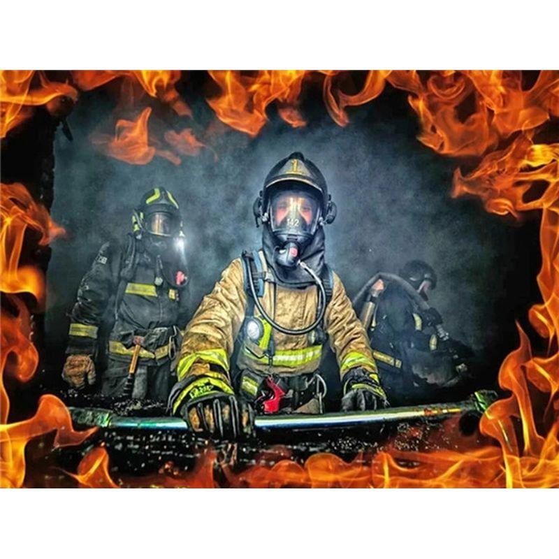 Fire Fighting Hero 5d Diamond Painting Full Drill Round Diamond Mosaic  Embroidery Handmade For Adult Children Gift