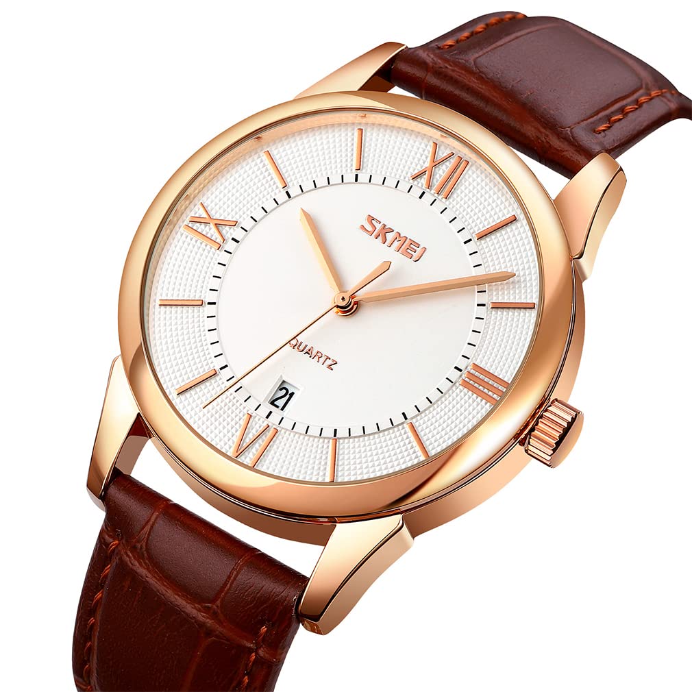 Arm Classic Leather Brand High School White Watch for Men Men's Watch, Simple, Stylish, Watch, Men's Watch, Brown, Strap, Waterproof, Business,