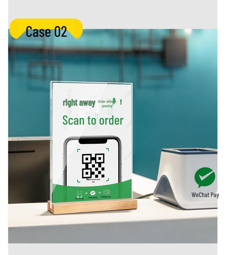 Acrylic A4 Menu Display Stand for Coffee & Milk Tea Shops