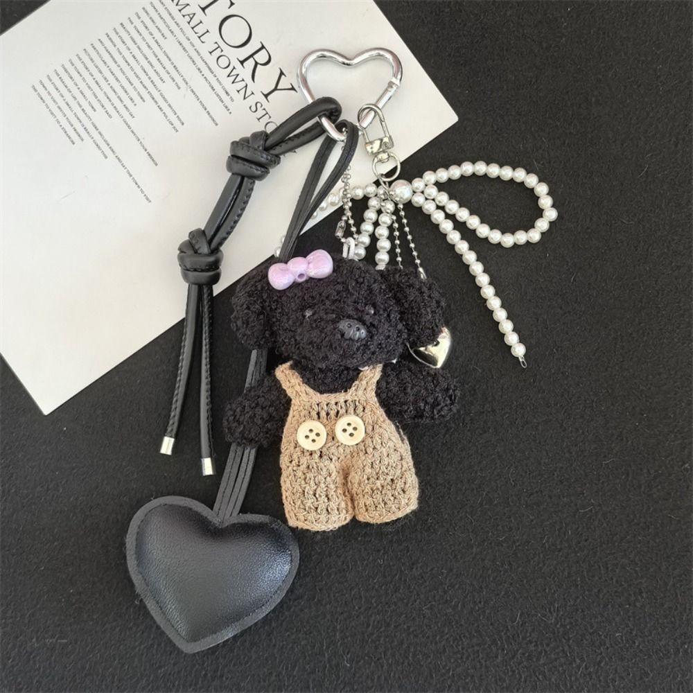 Fluffy Puppy Plush Keychain Soft Plush Doll Key Pendant Maillard Plush Doll Pendant Children Girl