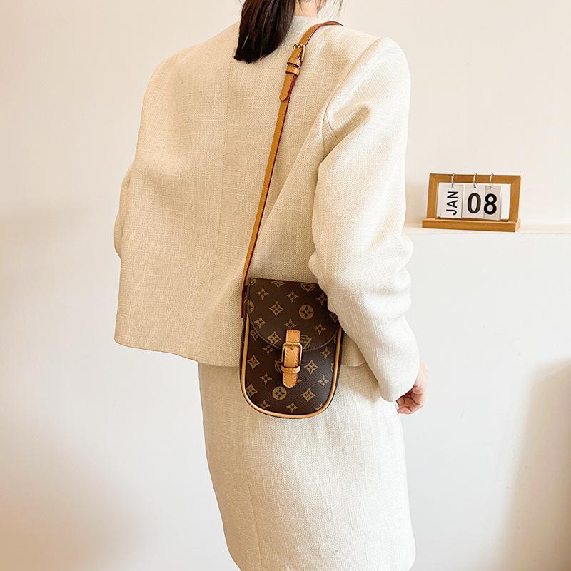 Изысканная сумка для мобильного телефона, женская новая высококлассная наплечная сумка с принтом, ретро универсальная маленькая квадратная сумка, модная сумка-мессенджер