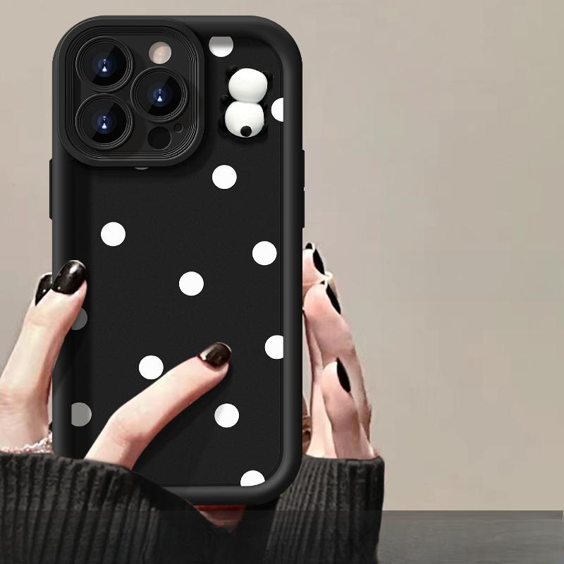 Applicable To Apple 15pro Mobile Phone Case IPhone 13/14 Polka Doll Bow 11/12 Matte Silicone Xs