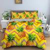 Cartoon Pineapple Duvet Cover Cute Tropical Fruit Pineapple Bedding Set Twin for Girl Teen Delicious Summer Food Comforter Cover