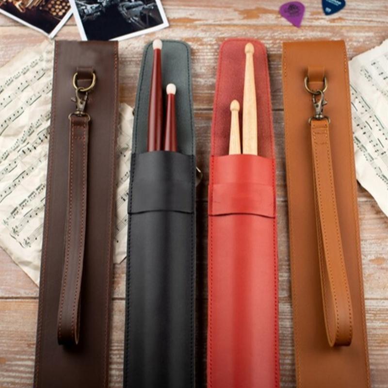 Drumstick Protective Case PU Leather Portable Drumsticks Storage Pouch Waterproof Drum Stick Bag Easy to Carry