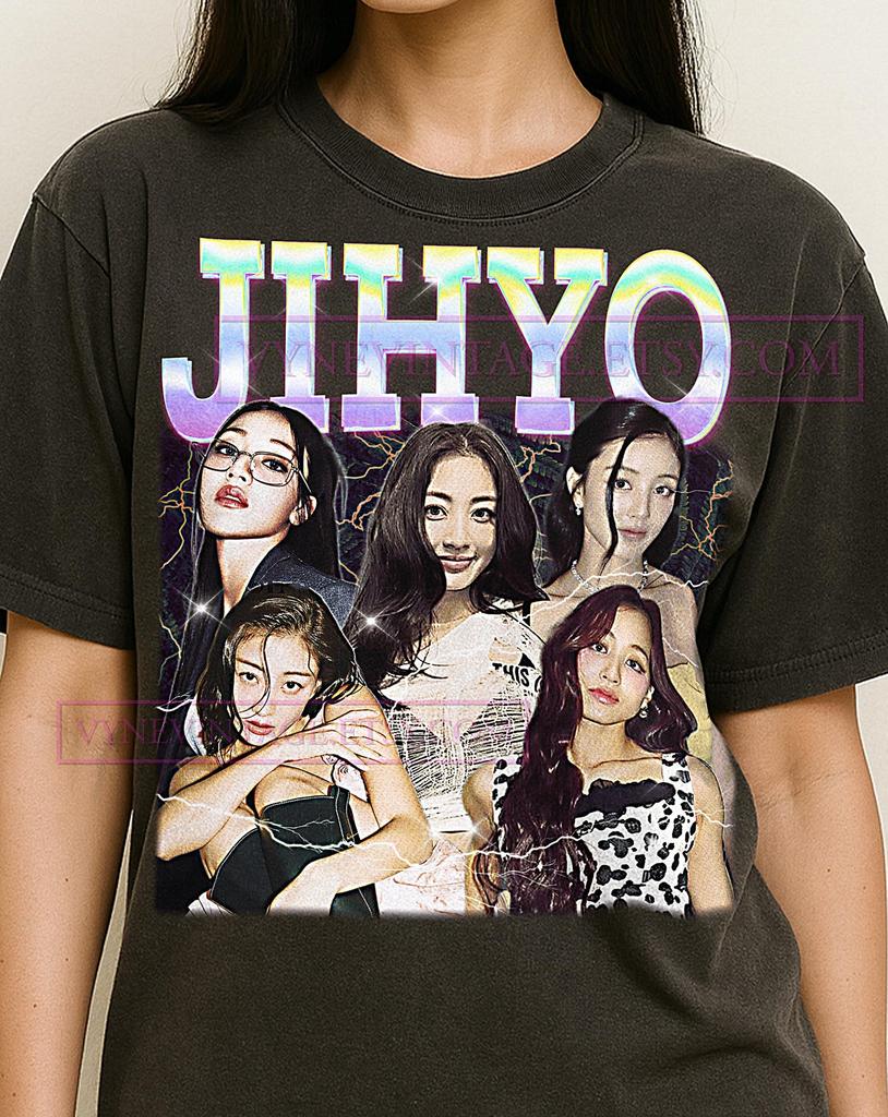 Футболка с изображением Jihyo (бутлег), Винтажная футболка с K-pop айдолом, исполнителем, певицей Twice, Ретро футболка 90-х, Свитшот Jihyo
