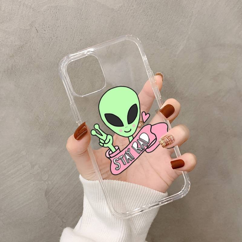 Aesthetics Cartoon alien space Phone Case for IPhone 18 11 12 13 mini pro XS MAX 8 7 6 6S Plus X 5S SE 2020 XR case