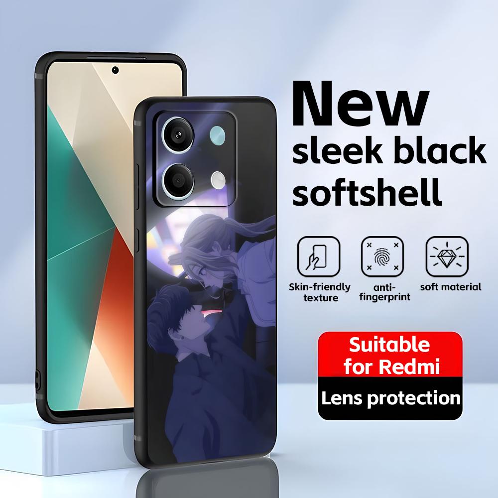 Чехол для телефона «Девушка и её сторожевая собака» для Redmi Note 14 13 12 11 Pro Plus S 5G 14C A3, мягкий черный чехол